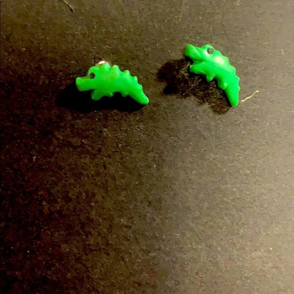 Cute Croc/ Dino Earrings! Pierced